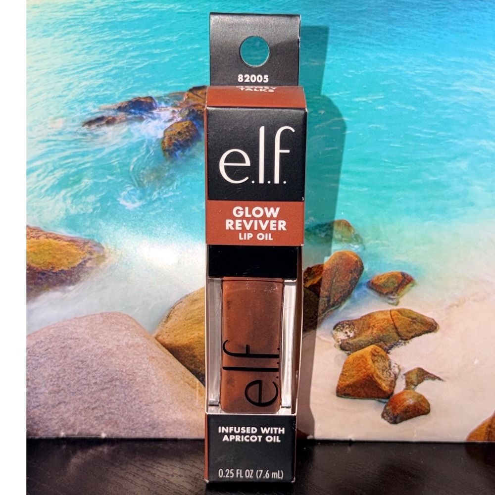 ELF Glow Reviver Lip Oil Honey Talks Brown Nude Glossy Finish New NIB